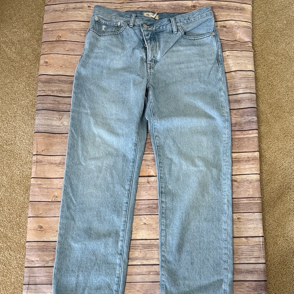 Madewell Low Slung Straight Jeans with Angled Button Fly Size 29